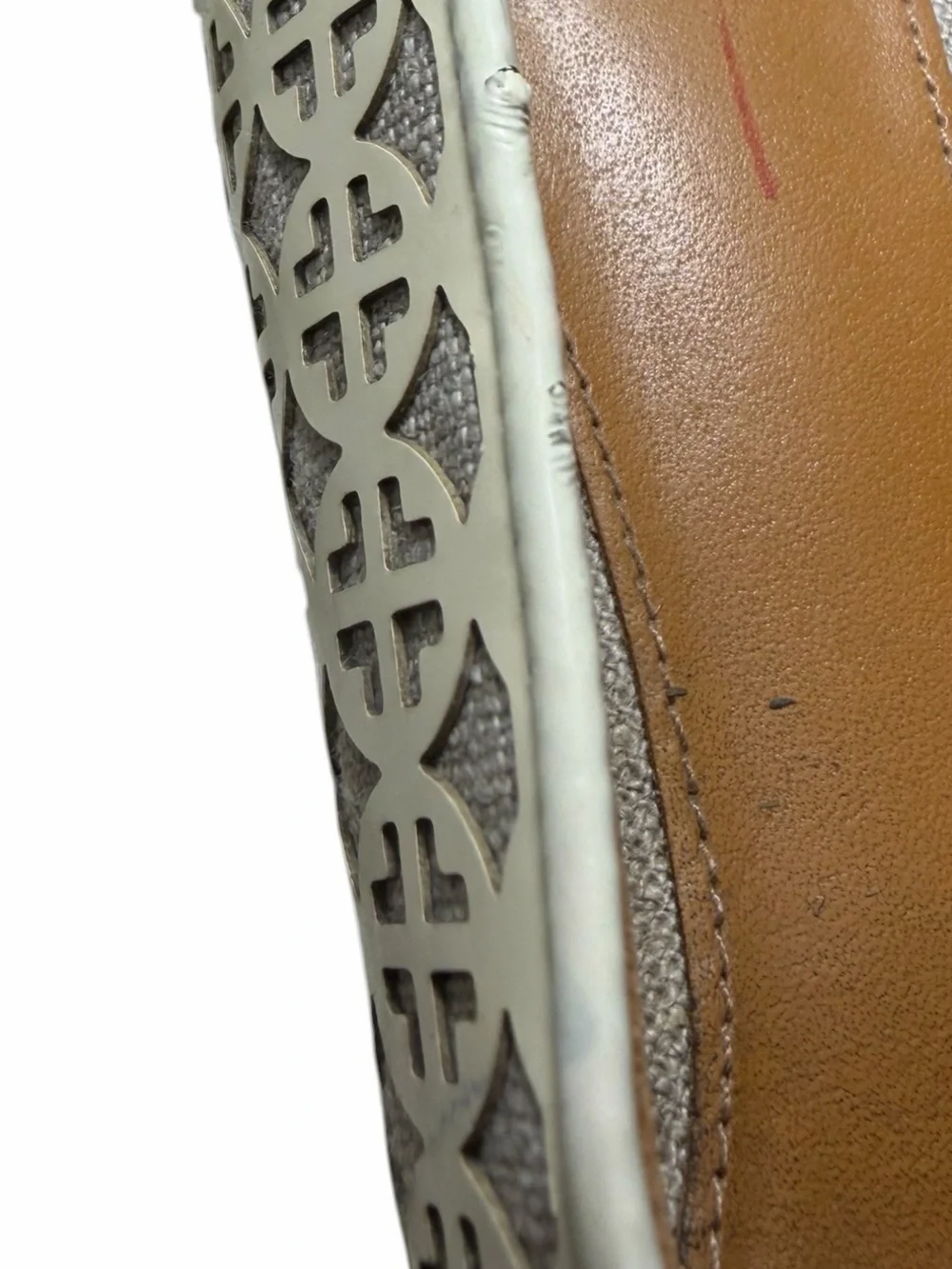 Tory Burch Ivory Laser-Cut Leather Loafers